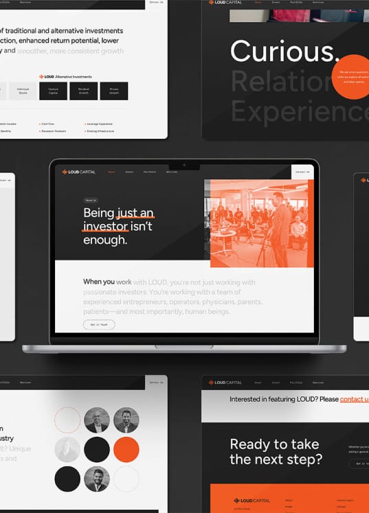 A photo of the LOUD Capital website design